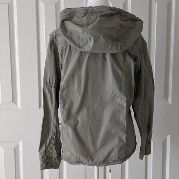 AMERICAN EAGLE OUTFITTERS Women's Hooded Military Utility Jacket Size S Green - Picture 2 of 6